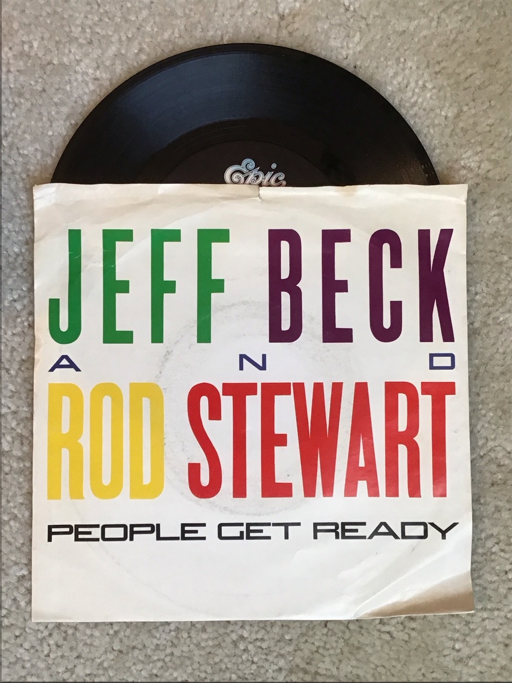 Vintage Jeff Beck and Ron Stewart  7” Vinyl Record, 1985